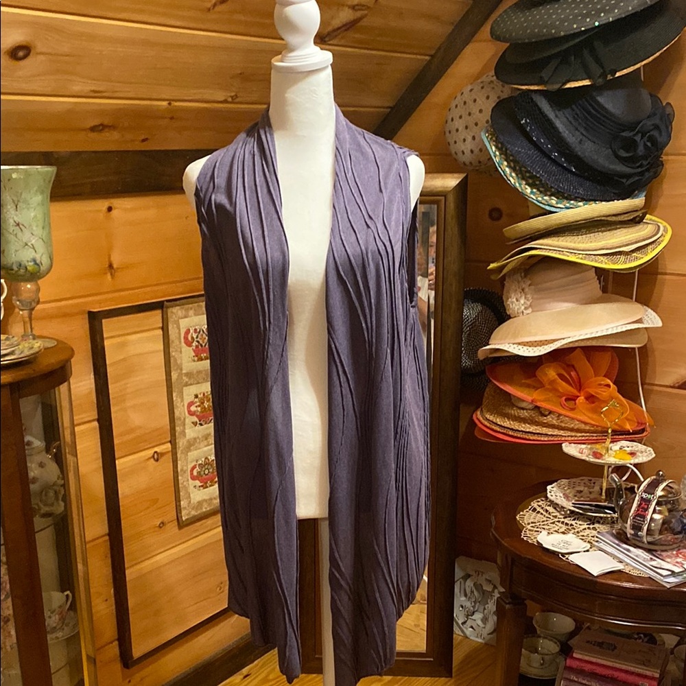 NWOT Chic Purple Drape Vest